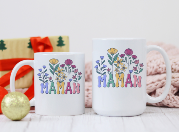 Mug fête des mères fleur – Image 3