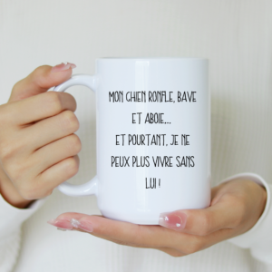 Mug humour mon chien ronfle