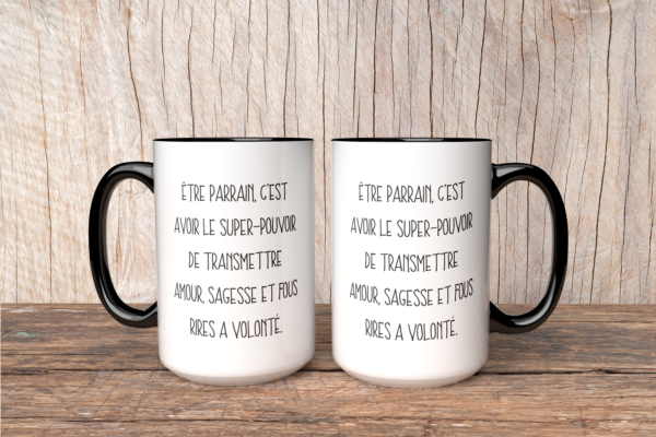 Mug Parrain, Amour, Sagesse et Fous rires à volonté – Image 4