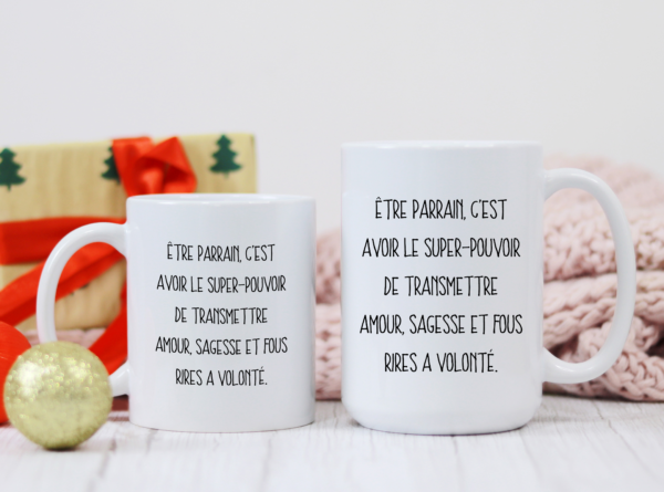 Mug Parrain, Amour, Sagesse et Fous rires à volonté – Image 5