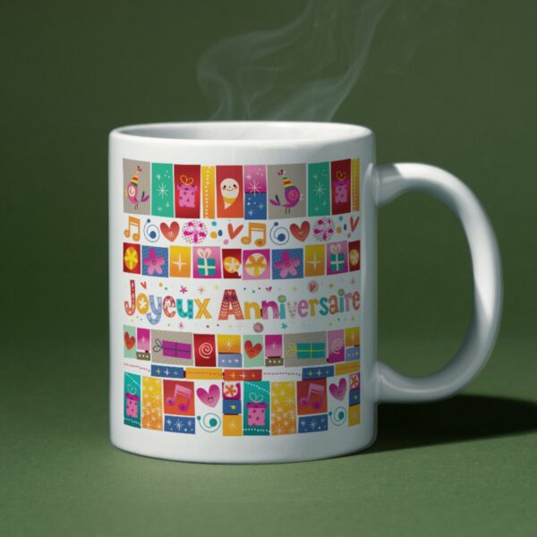 Mug joyeux anniversaire couleur