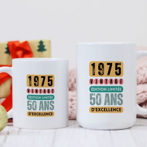 Mug anniversaire vintage personnalisé – Image 3