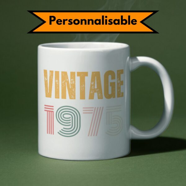 Mug date anniversaire vintage