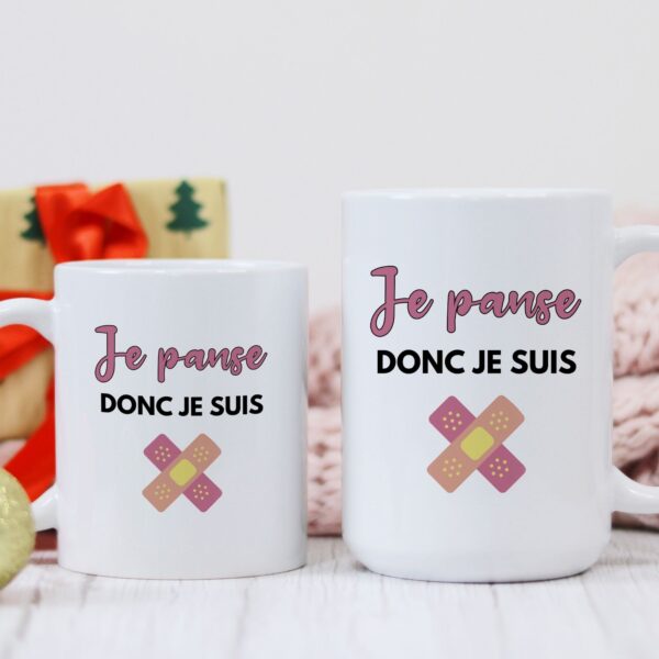 Mug Infirmière Je panse donc je suis – Image 4