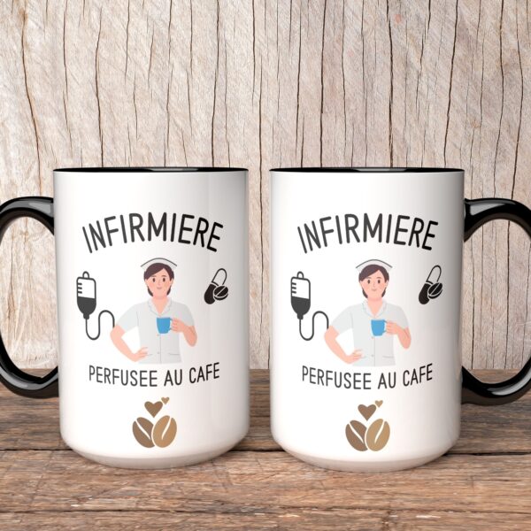 Mug Infirmière perfusée au café – Image 2