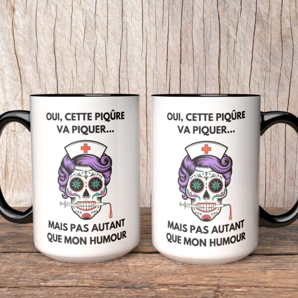 Mug Infirmière humour tête de mort – Image 2