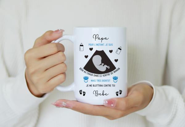 Mug humour bébé échographie pour papa