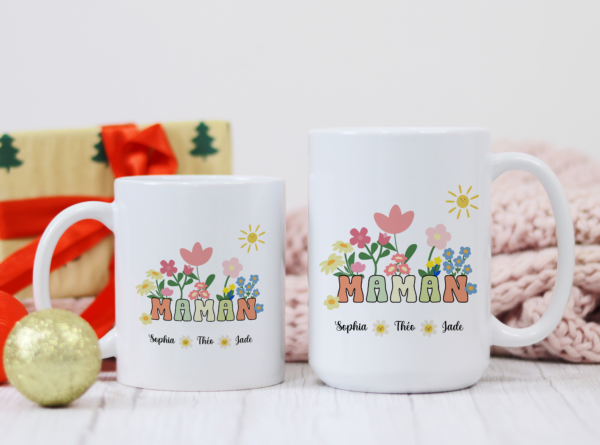 Mug personnalisé maman fleur – Image 3