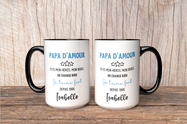 Mug Papa d'amour tu es mon héros – Image 2