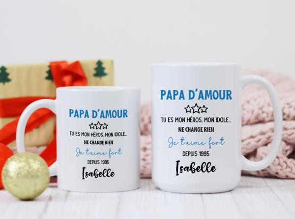 Mug Papa d'amour tu es mon héros – Image 3