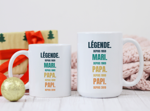 Mug Légende Mari Papa Papi – Image 3