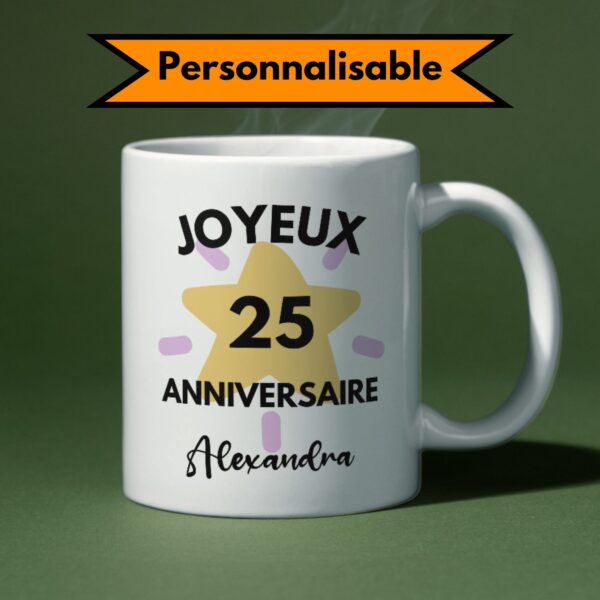 Mug joyeux anniversaire à personnaliser