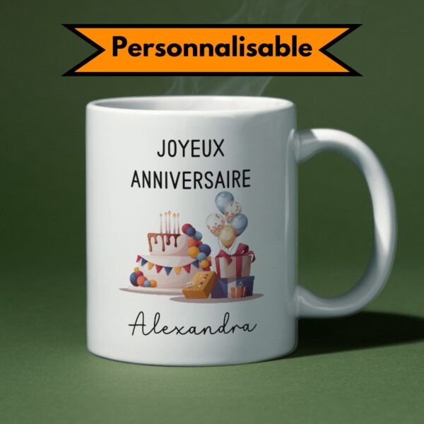 Mug personnalisé joyeux anniversaire